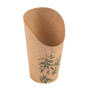 GOBELETS A FRITES/WRAP OUVERTS 16 OZ - 480 ML Ø8,5x13,5 CM MARRON CARTON 50 PCS